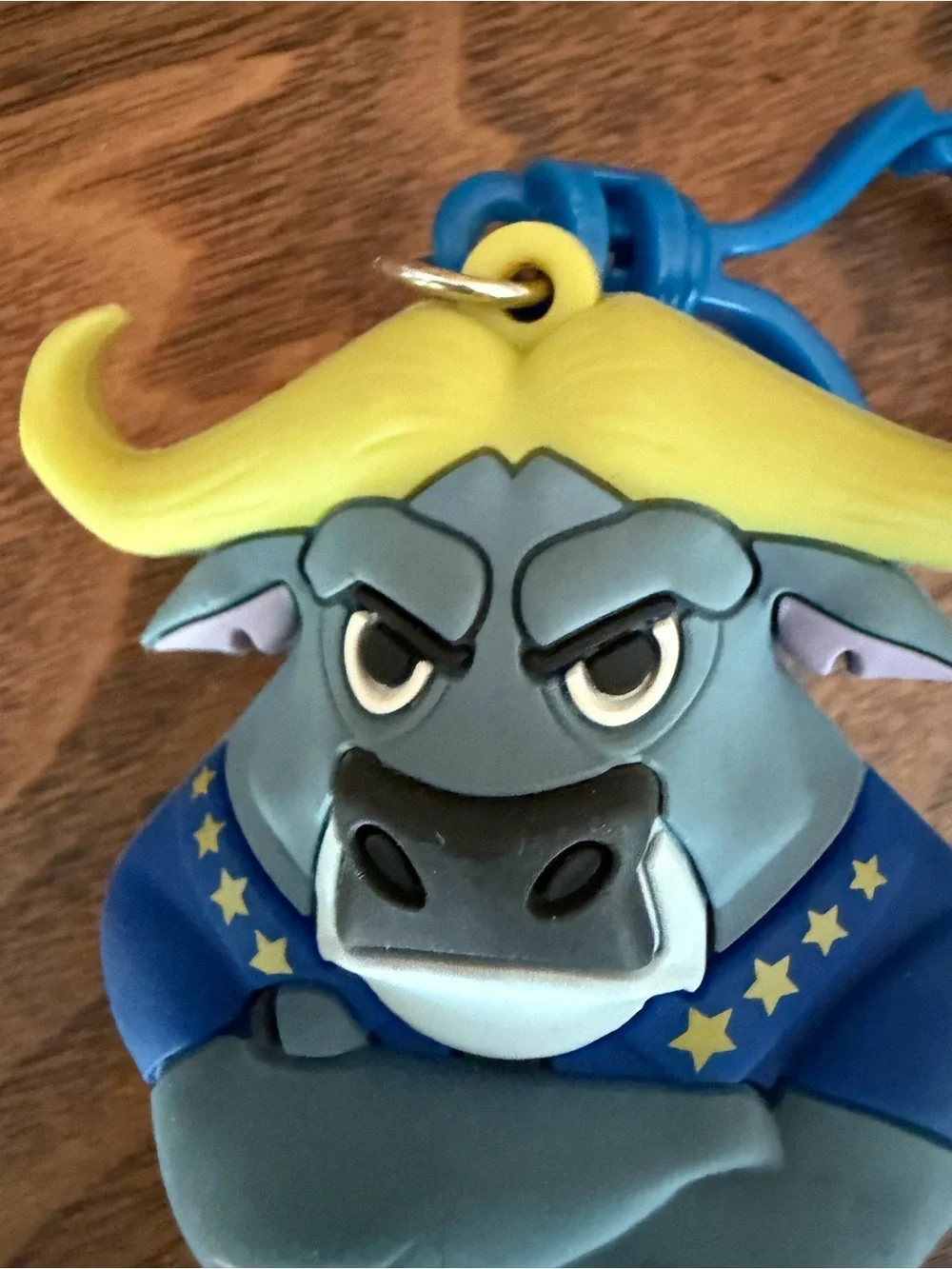 Disney Zootopia Chief Bogo Cape Buffalo Police Captain Clip-On Keychain Bag Acce